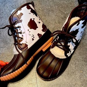 Brand New Cow Print Boots
